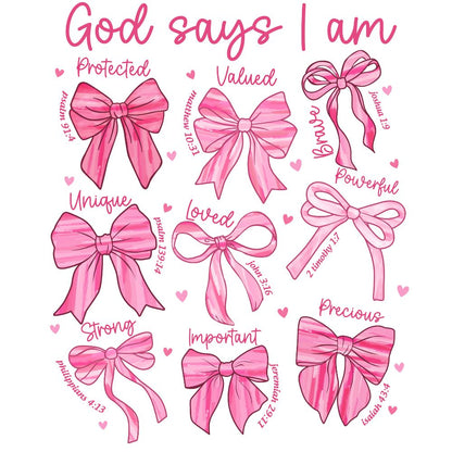 Empowering Crewneck Sweatshirt - "God Says I Am" Bows